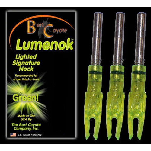 Burt Coyote Lumenok Lighted S Nock Signature Green 3 Pack SL3G #00056