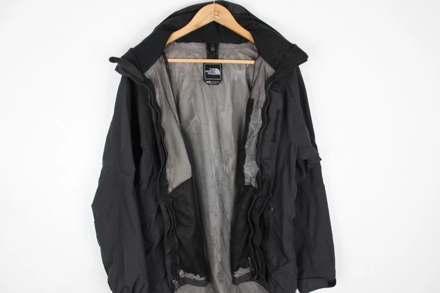 North Face Hyvent Jacket Waterproof Rain Coat Black Full Zip Mens Size M 3