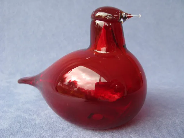Oiva Toikka Nuutajarvi Iittala Art Glass Bird Little Tern Cranberry Red Signed
