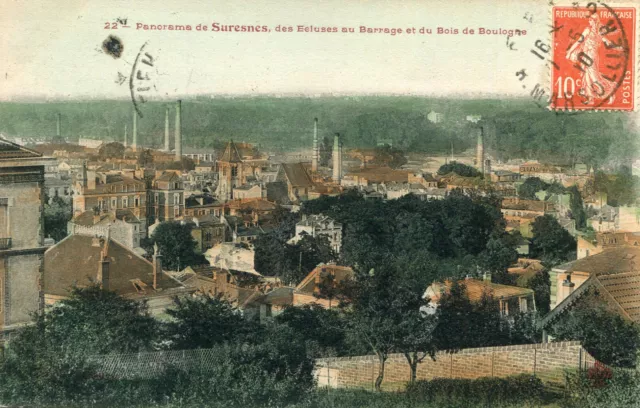 SURESNES LOT De 2 cartes Ecluses Barrage Bois Boulogne Souvenir