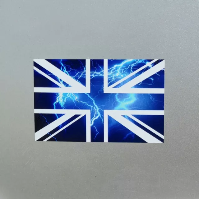 Blue Lightning Union Jack British Flag Vinyl Sticker Decal For Car Van 110x70mm