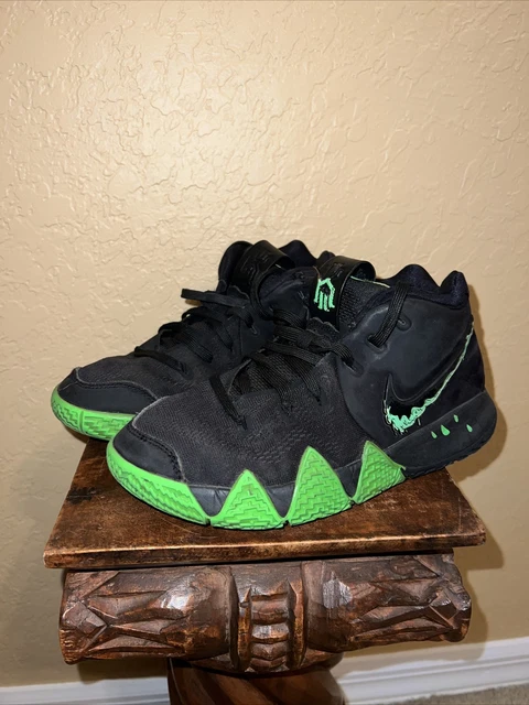 Kyrie 4 black/rage green grade school kids' shoe top