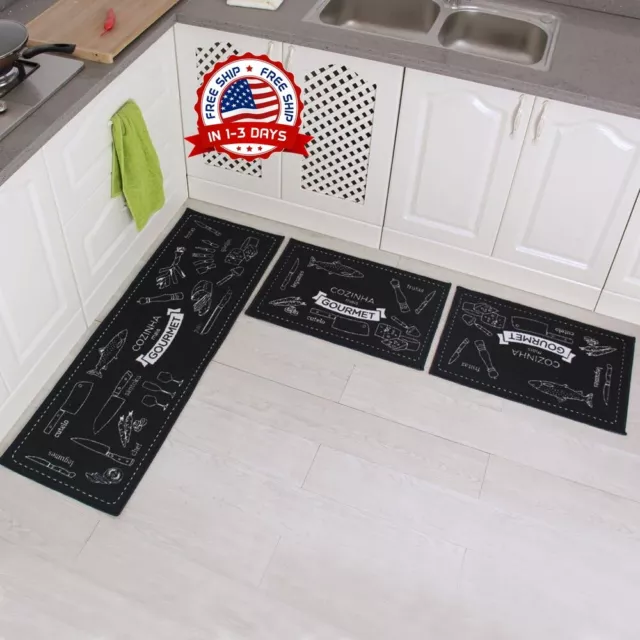 Traves de cocina, Alfombra de cocina lavable, antideslizante, PVC  resistente, diseño Macarons, 52 x 230 cm