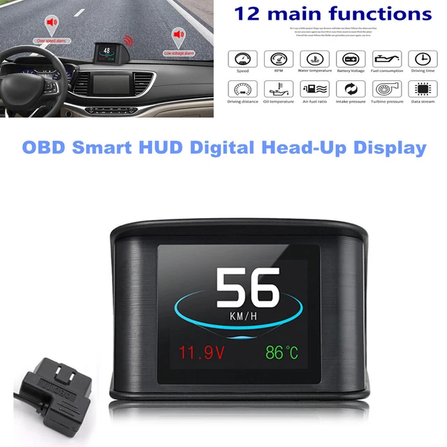 OBD Smart HUD Digital Head-Up Display Dashboard Speedometer Time Distance RPM OBD Smart HUD Digital Head-Up Display Dashboard Speedometer Time Distance RPM