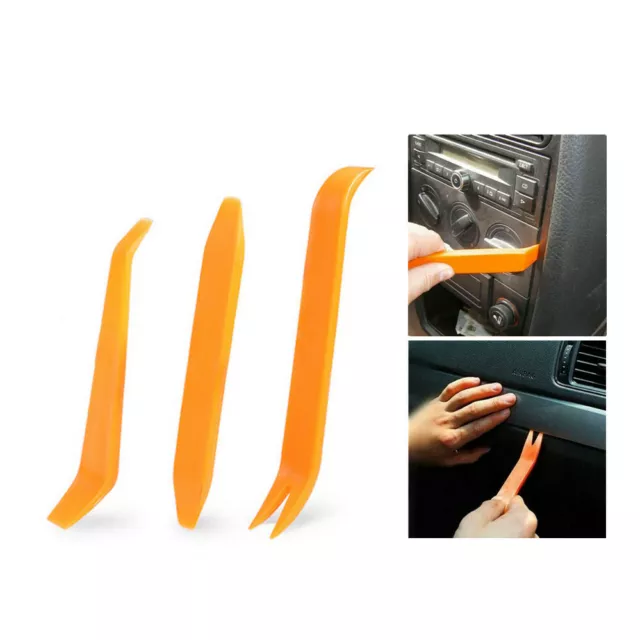 Set Car Trim Removal Tool 3pcs Car Radio Door Body Clip Panel Pry Tool Kit