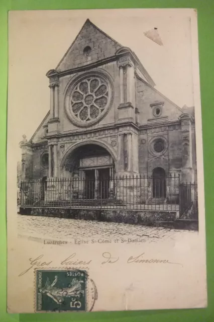 Department 95 Postcard - Luzarks Churches St Cosme 1909 - Val-D'oise - Cpa