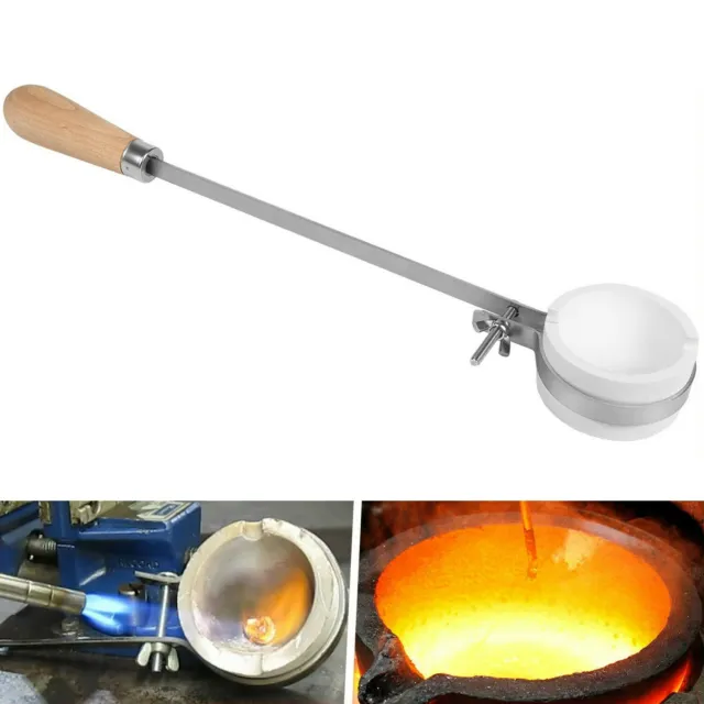 Ceramic Torch Crucible Dish Cup Tongs Handle Set Melting Pouring Gold Silver