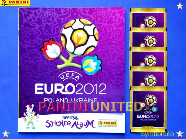 Panini★EURO 2012 EM 12★Leer-Album/empty album + 5x Tüte/packet/bustine