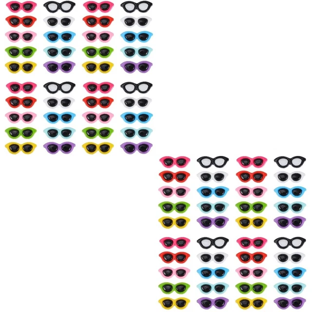 80 un. gafas de sol de muñeca de espalda plana gafas de sol dije muñeca gafas