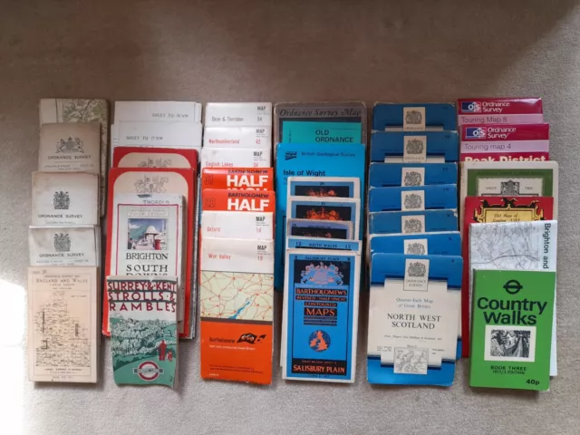Job lot (39) Maps Ordnance Survey, Bartholomew and Others - see list for detail