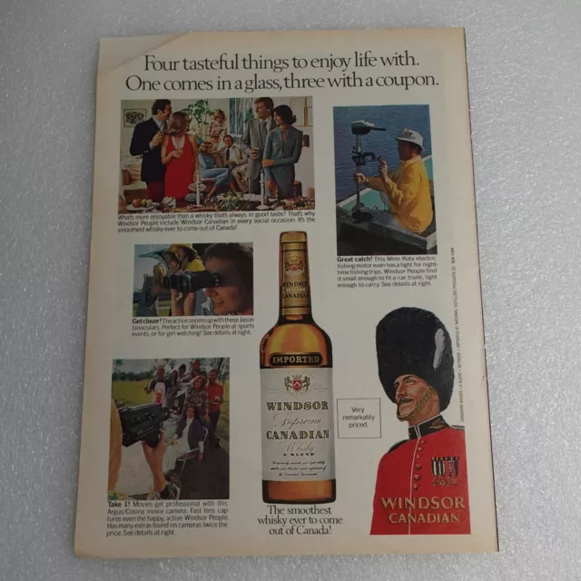 Vintage Print Ad Windsor Canadian Whisky Sports Illustrated Jun 17, 1974