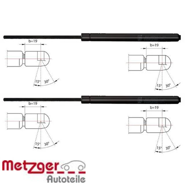 2x MOLLA A GAS per BAGAGLIAIO/CARICO MACELLAIO 2110227 COPRICAPO GAS