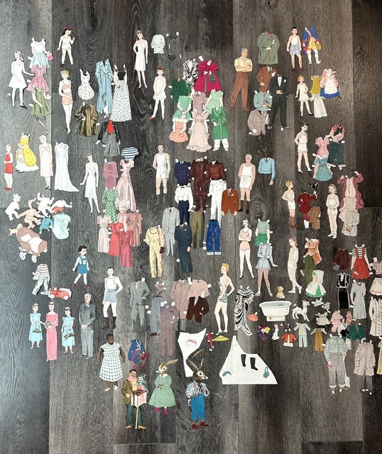 VINTAGE PAPER DOLLS Comic Strip CutOuts Huge Assortment Funny Papers