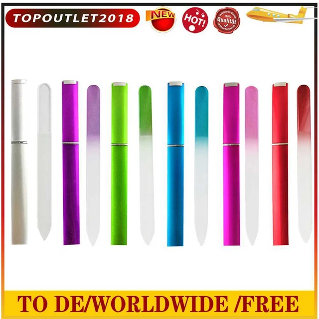 Glass Nail File Block Colorful Fashion Nail Polish Sanding Buffer Strips Tools