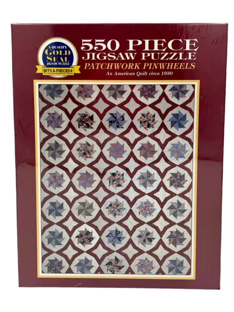 PATCHWORK PINWHEELS 1930 Quilt 550 Piece Jigsaw Puzzle Bits & Pieces Gold Seal