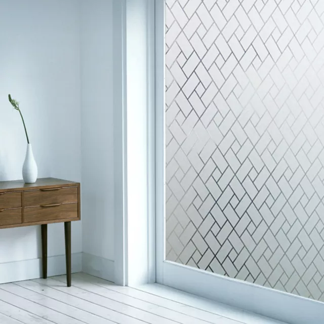 Privacy WIndows Film Rhombic Blurry Pattern Frosted Window Sticker for Bathroom