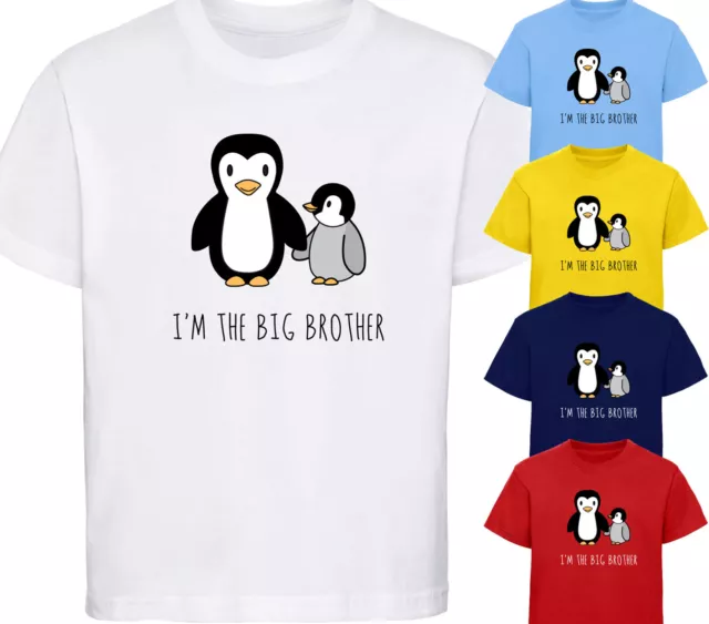 I'm The Big Brother T-Shirt Penguin Boys T Shirt Childrens Kids Tshirt Gift Baby