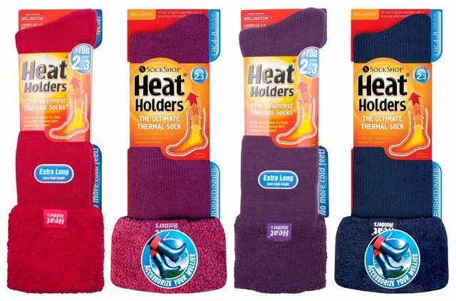 Heat Holders - Womens Thick Knee High Thermal Rubber Wellington Tall Boot Socks