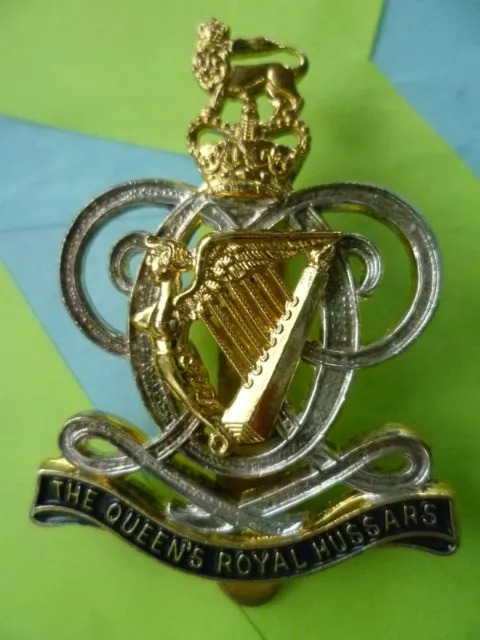 The Queens royal Hussars Cap Badge QC maker FIRMIN