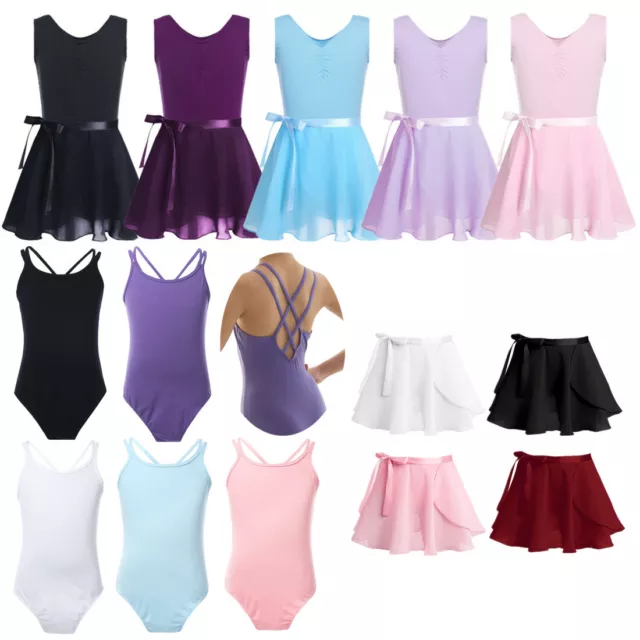 Kid Girl Ballet Dress Gymnastics Dance Leotard+Tutu Skirt Set Dancewear Costume