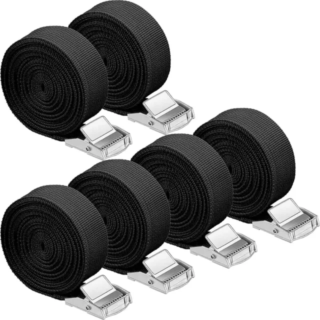 6 x Heavy Duty Ratchet Tie Down Straps Car Roof Rack Belts Quick Release 25mm*3m