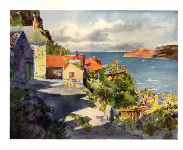 A Sunny Afternoon at Runswick Yorkshire Landscape Print & Description 1904