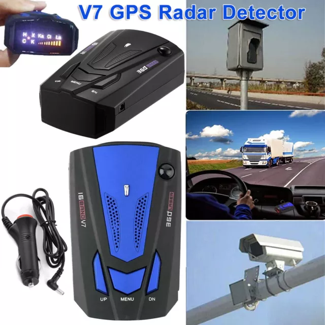 Warning Speedometer Voice Alert V7 GPS Radar Detector Camera 360° Car Speed