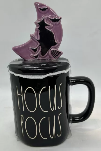 Rae Dunn HOCUS POCUS Halloween Mug with Moon Witch Topper NEW