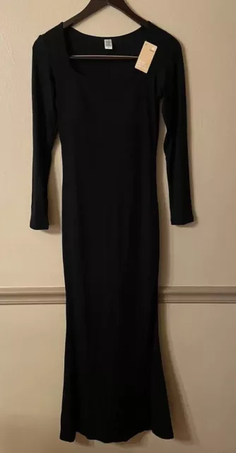 Popilush Women’s Ribbed Long Sleeve Maxi Dress With Built In Shapewear Size L