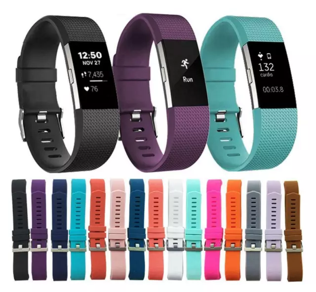 Rechange Silicone Bracelet Boucle Pour Fitbit Charge 2 Grande Taille