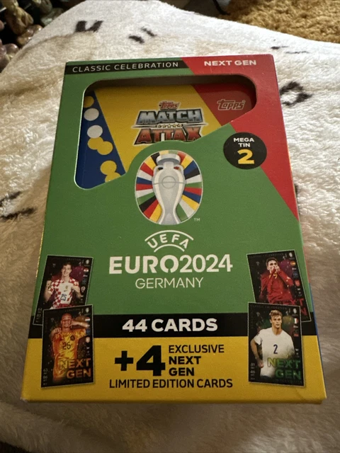 Cartes Topps Match Attax UEFA Euro 2024 - Boîte édition Limitée (Tin) & Mega Tin, Collection Football