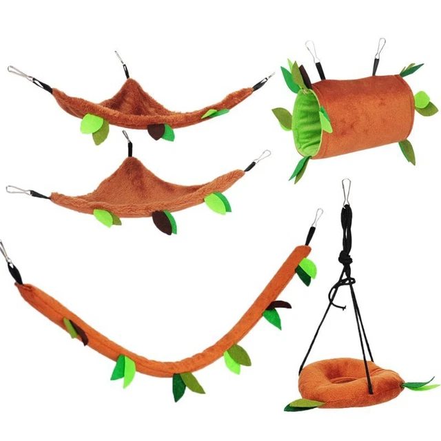 Hamster Tube Hammock Swinging Nest for Chinchilla Parrot 5PCS