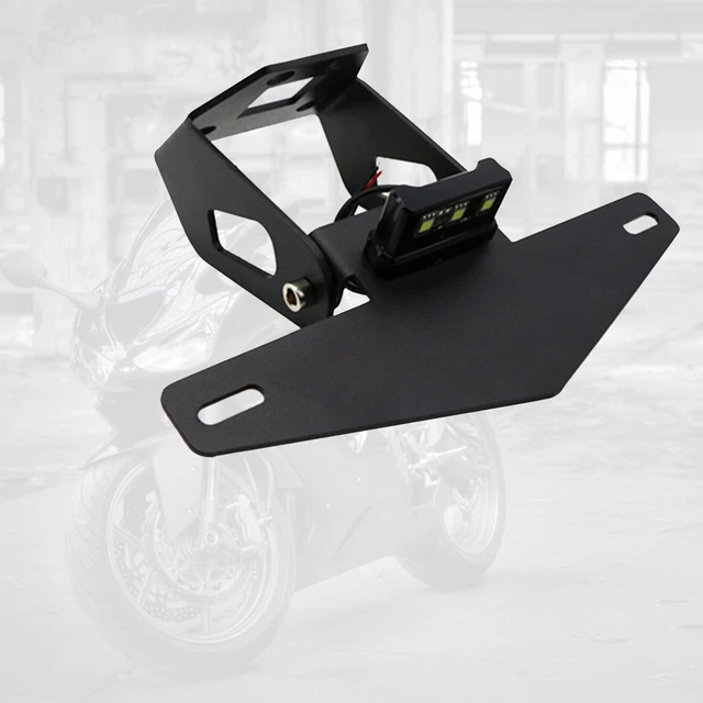 Support Plaque Immatriculation Moto Montage Latéral - Pour Cruiser, Bobber, Chopper - Axe 3/4 Pouces - Installation Facile