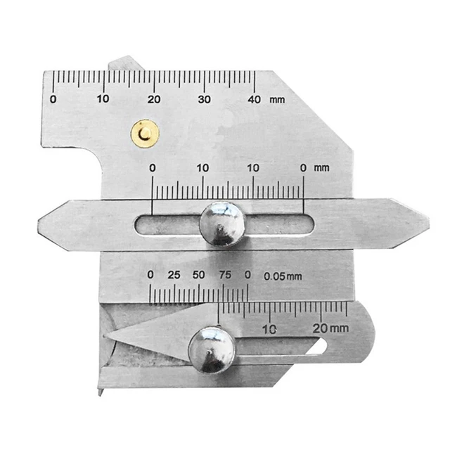 Jauge De Filet De Soudure En Acier Inoxydable – Règle D'inspection Métrique/impériale Avec Boîte