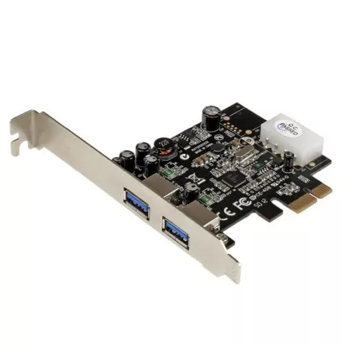 StarTech PEXUSB3S25 2-Port PCIe USB3.0 Card Adapter w/ UASP-LP4 Power