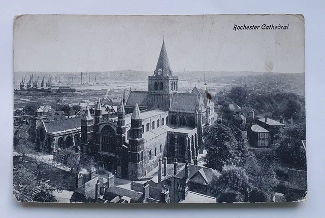 Unposted Vintage B&W Postcard - Rochester Cathedral  (b)