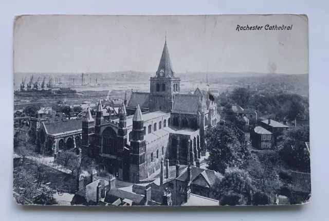 Unveröffentlicht Vintage B&W Postkarte - Rochester Cathedral (b)