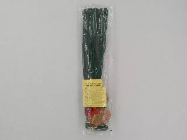 JUNIOR 10-12yr HAWAII HULA SET GREEN GRASS SKIRT TAN TOP SHELL LEI REDFLOWERNWOT