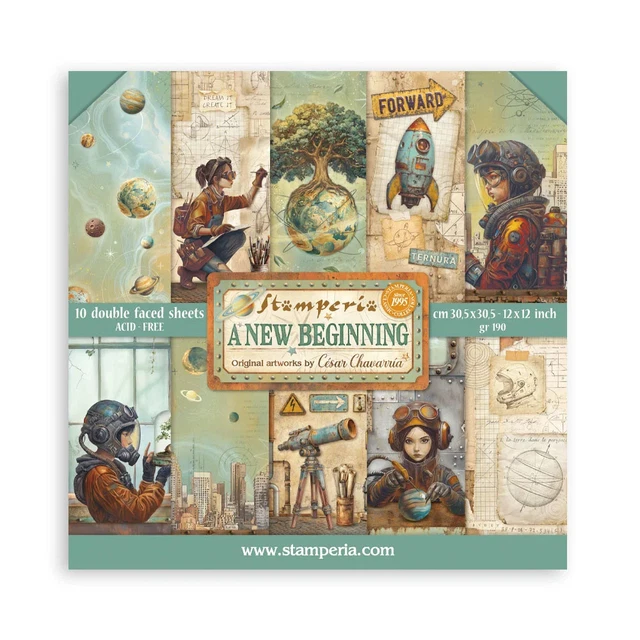 STAMPERIA JUNK JOURNAL Scrapbooking Cards 12x12 A New Beginning Scrap £ ...