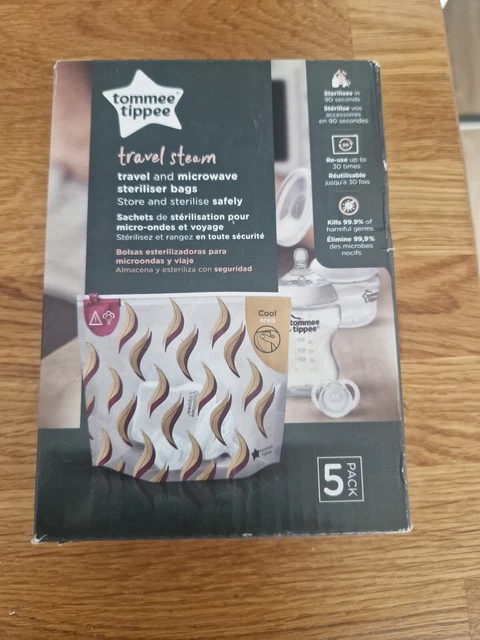 Bolsas esterilizadoras de viaje y microondas reutilizables Tommee Tippee paquete de 5 bolsas