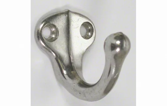 Single Wardrobe Bath Robe Coat Hat Towel Hook (Aluminum)