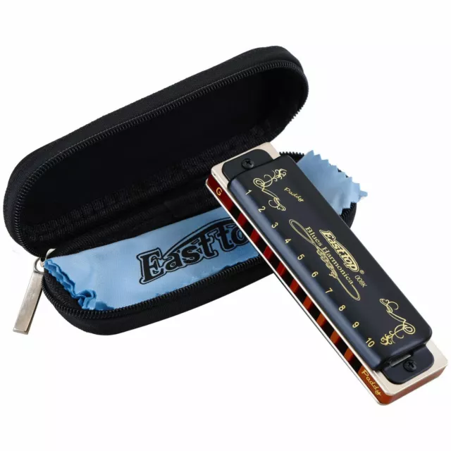 East top Diatonic Blues Harmonica key of Paddy 10Hole Mouth Organ Harmonica Gift