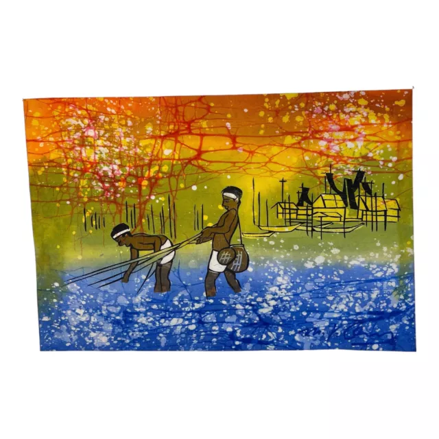 Lot of 4 Original & Signed Malaysian Batik Paintings