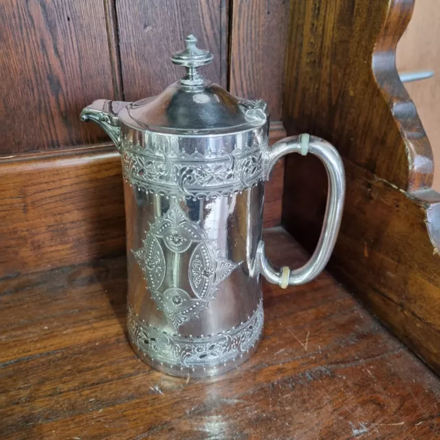 Antique Victorian EPBM Silver Plated Approx 1.25 Pint Coffee/Hot Water Pot -Wear