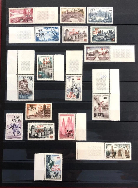 REUNION stamps French 1957 - 1958 Red Black overprint  / MNH/ X434