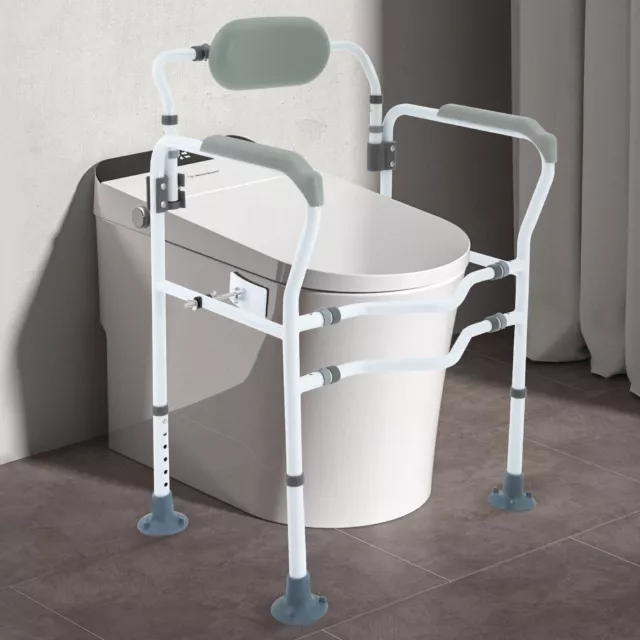 Commode Chair Bathroom Bedside Shower Toilet Potty Seat Adjustable SafetySupport