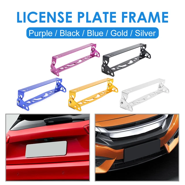 ADJUSTABLE TILT CAR License Plate Bracket Kit Aluminum Number Plate