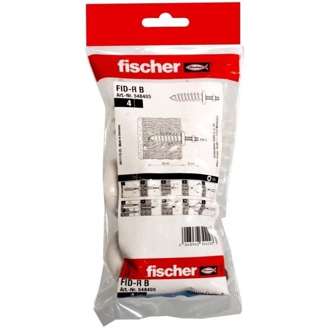 5 piezas Fischer Alemania. Anclaje de aislamiento FID-R B (VE4) gris...