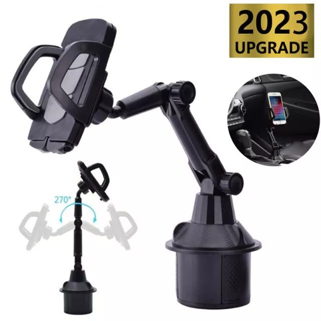 Upgraded Version Car Mount Adjustable Gooseneck Cup Holder Cradle for Cell Phone