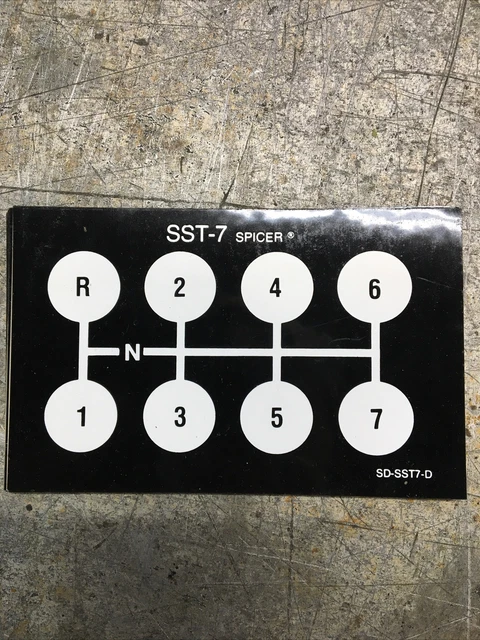 SPICER TRANSMISSION SST-7 shift label diagram $8.00 - PicClick